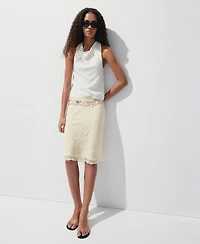 Mango Women's Checked Midi Skirt
