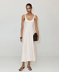 Mango Women's Striped Linen Dress