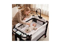 Kinder King Baby 4-in-1 Portable Playard with Bassinet, Changing Table and Storage