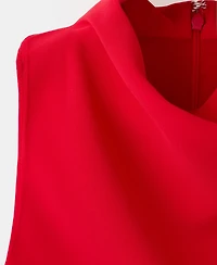 Mango Women's Draped Neckline Ruched Dress