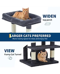 homfan 74" Cat Tree for Large Cats, Tall Tower with 11 Scratching Posts, Hammock, Top Perch, Toy Balls, Condo, Heavy Duty House Adult Big Cats