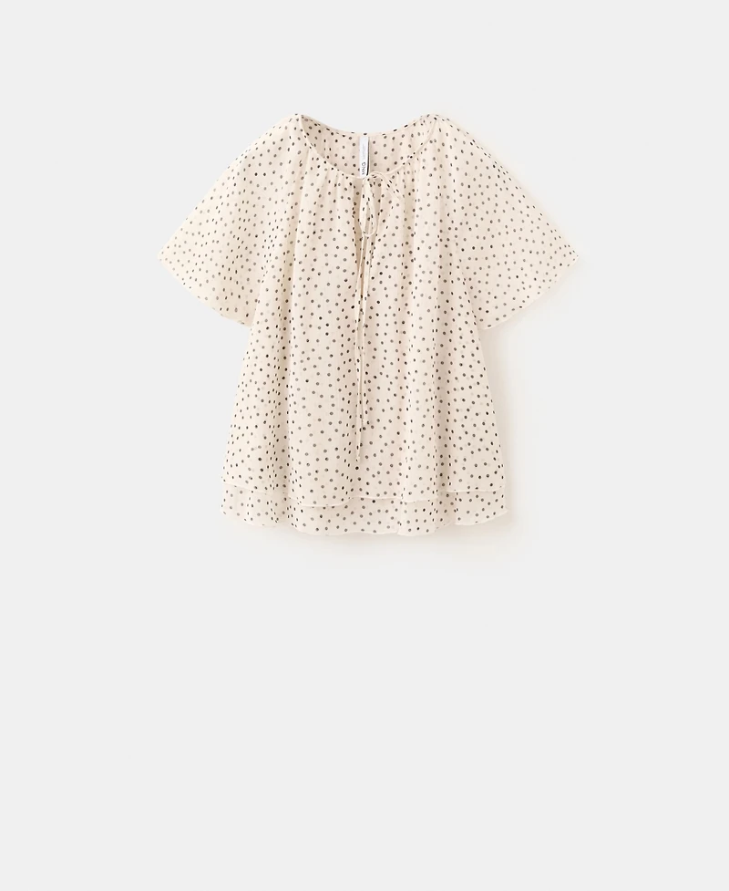 Mango Women's Bow Polka-Dot Blouse