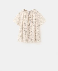 Mango Women's Bow Polka-Dot Blouse
