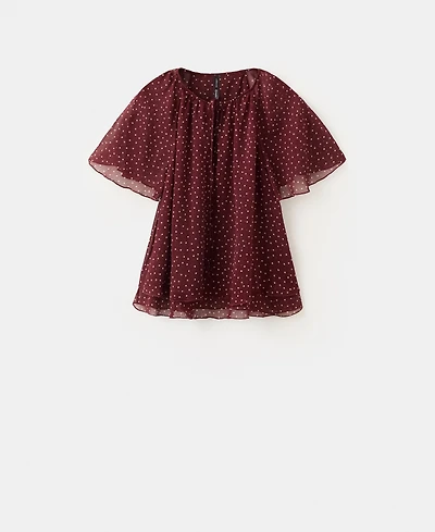 Mango Women's Bow Polka-Dot Blouse