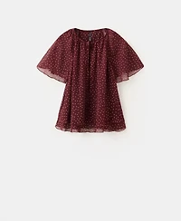 Mango Women's Bow Polka-Dot Blouse