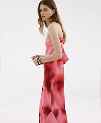Mango Women's Strapless Floral Dress