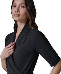 Donna Karan Weekend Women's Elbow-Sleeve Collared Polo Dress