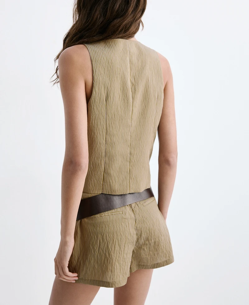 Mango Women's Toggles Striped Vest