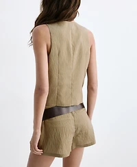 Mango Women's Toggles Striped Vest