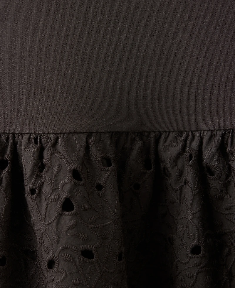 Mango Women's Lace Accents Embroidered Combined Dress
