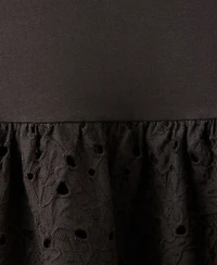 Mango Women's Lace Accents Embroidered Combined Dress