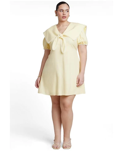 Eloquii Women's Plus Sailor Collar Mini Dress