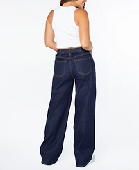 Celebrity Pink Juniors' Elastic-Back Wide-Leg Jeans