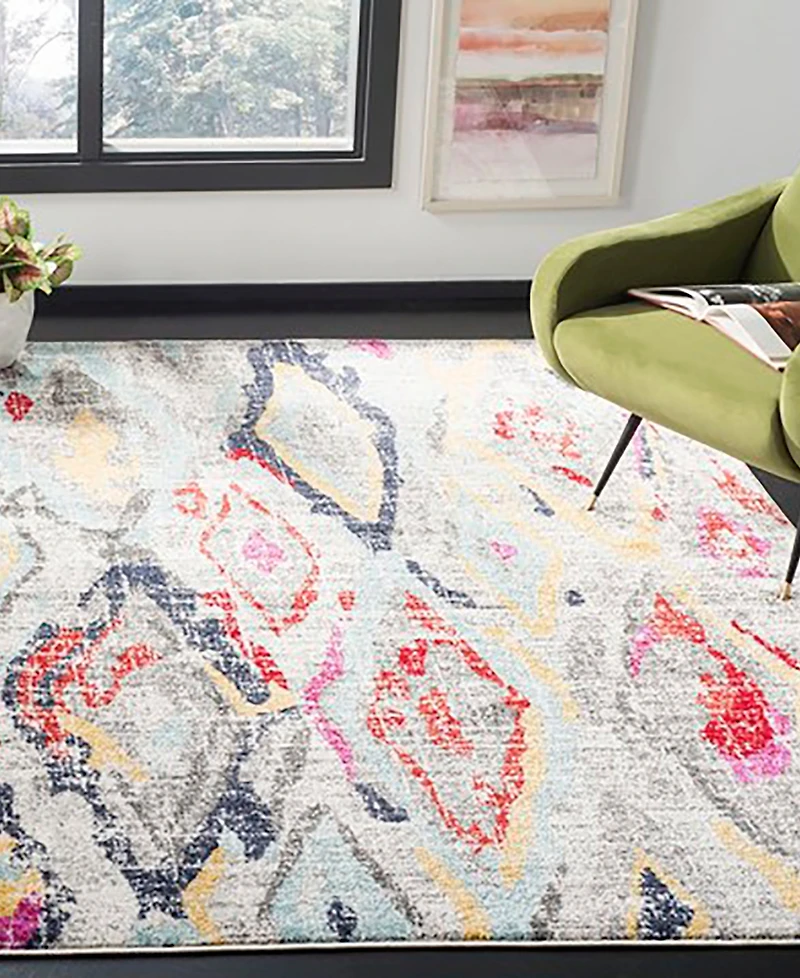 Safavieh Adirondack 209 Light Gray and Red 5'1" x 7'6" Area Rug