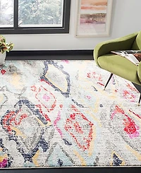 Safavieh Adirondack 209 Light Gray and Red 5'1" x 7'6" Area Rug
