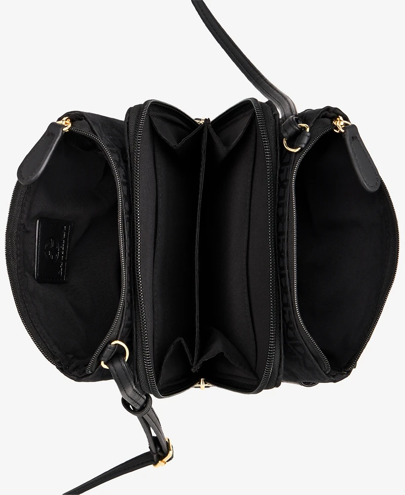 Giani Bernini Triple-Zip Pebble Leather Dasher Crossbody