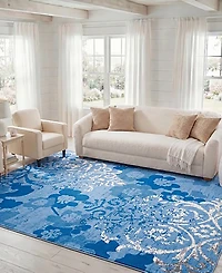 Safavieh Adirondack 114 Light Blue and Dark Blue 5'1" x 7'6" Area Rug