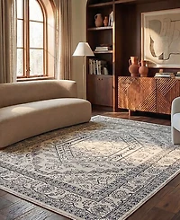 Safavieh Adirondack 108 Ivory and Navy 5'1" x 7'6" Area Rug