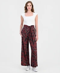 Nautica Women's Paperbag-Waist Paisley Pants