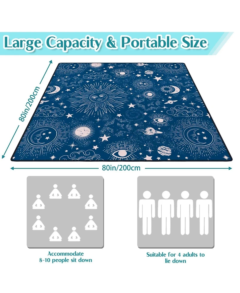 Aofar Gothic Picnic Blanket Waterproof Outdoor Mat 80"x80" Square