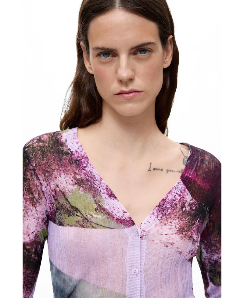 Desigual Women's Printed v-neck sweater