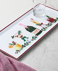 Tinsel And Frost Melamine Cocktail-Print Tray, Set of 2