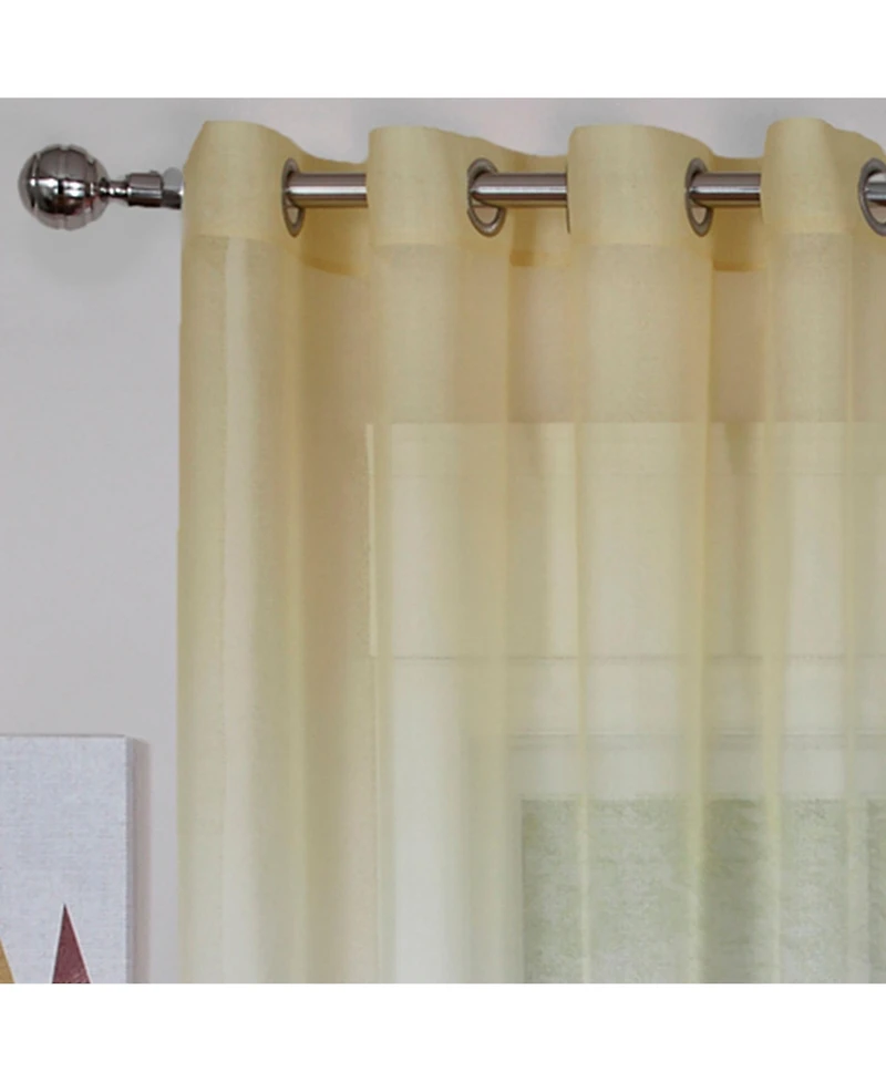 Kate Aurora 2 Piece Ombre Summery Sheer Grommet Top Curtain Panels