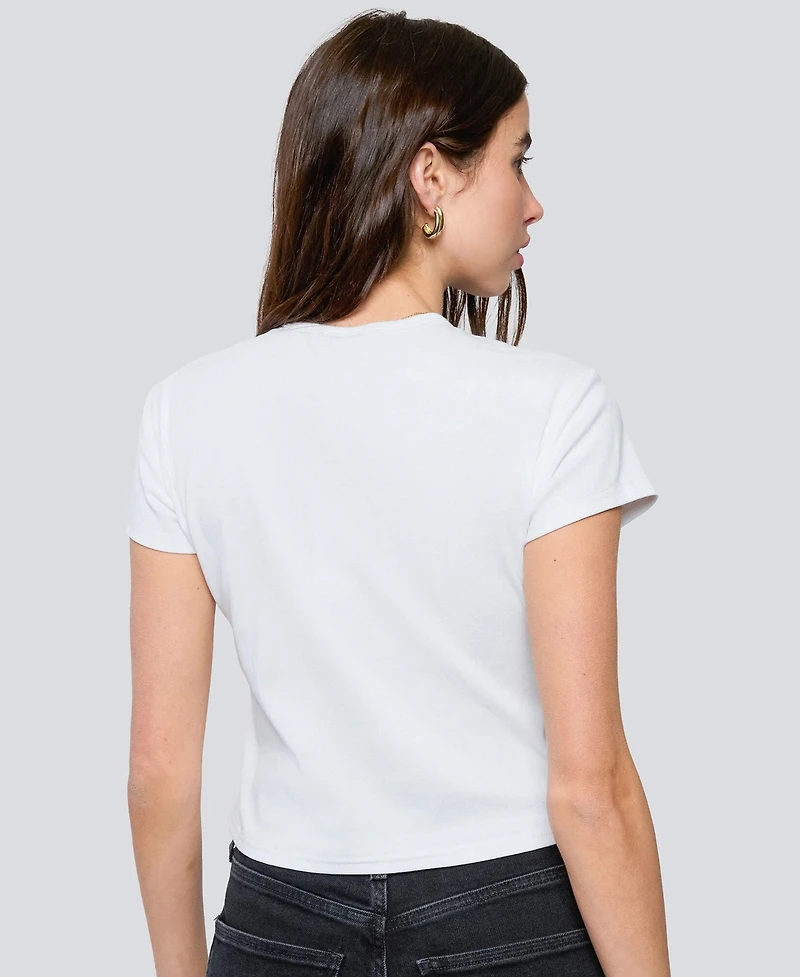 Hype and Vice Women's White New York Knicks Cropped Baby T-Shirt