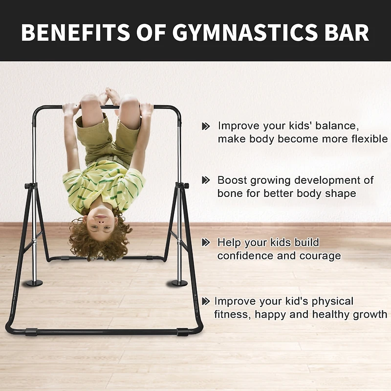 Zeny Multi-Functional Adjustable Height Children's Horizontal Gymnastic Bar With Bear Rings