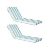 Slickblue Set of 2 Outdoor Chaise Lounge Chair Cushions 80 x 26" Waterproof and Thick