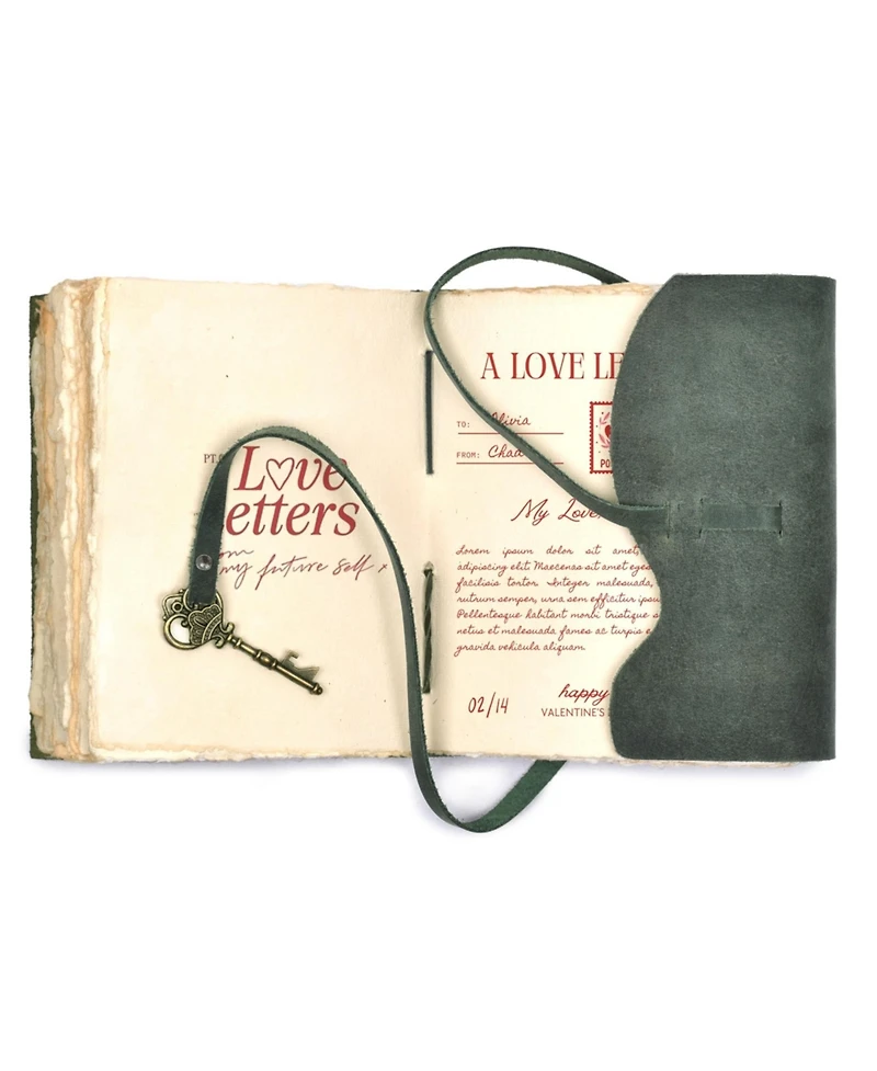 Gnuadz Vintage Handmade Deckle Edge Journal Key Closure