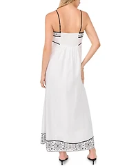 Vince Camuto Women's Square Neck Spaghetti Strap Midi Dress