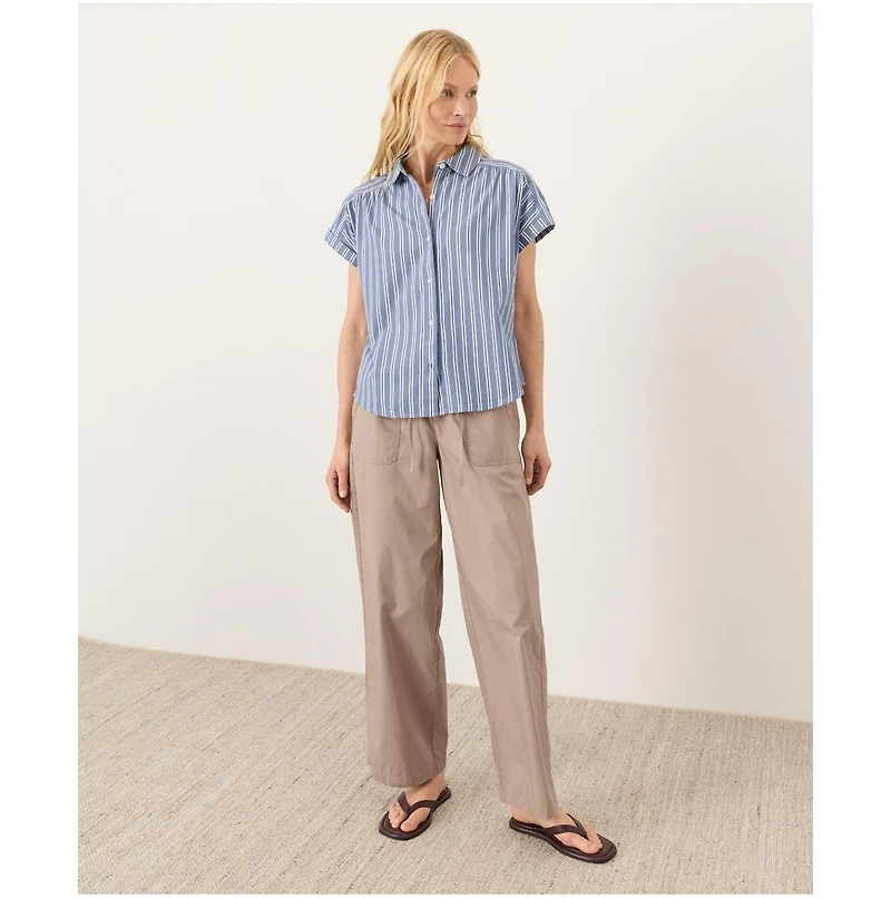 Pact Women's Organic Cotton All Day Poplin Shirred Shirt