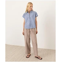 Pact Women's Organic Cotton All Day Poplin Shirred Shirt