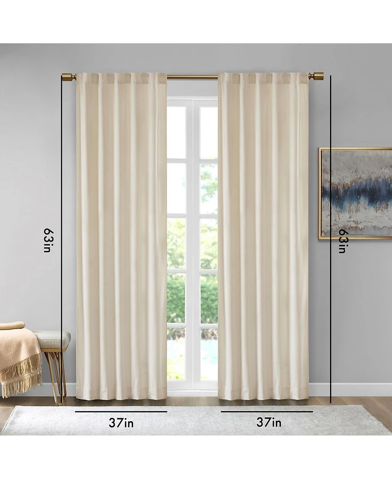Avobird Room Darkening Metallic Printed Poly Velvet Rod Pocket/Back Tab Window Panel Pair