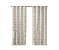 Avobird Total Blackout Metallic Print Grommet Top Curtain Panel
