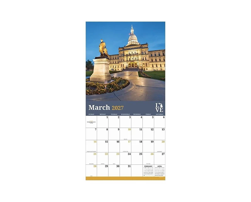 Tf Publishing Paper Goods 2027 Michigan Wall Calendar