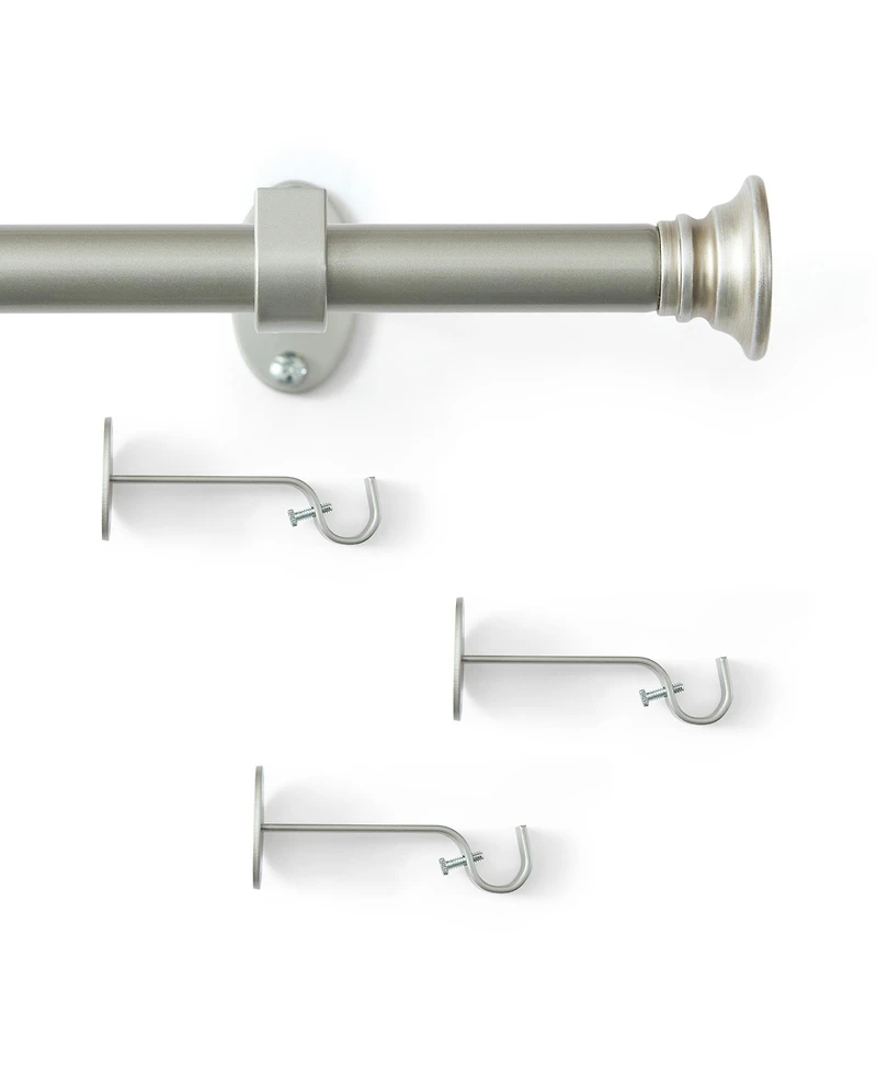 Threadmade Home Shaker 3/4-Inch Adjustable Decorative Single Curtain Rod with Rounded End Cap Finials