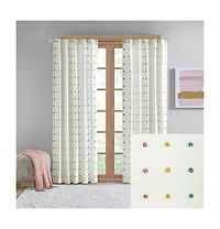 Avobird Cotton Jacquard Pom Pom Curtain Panel
