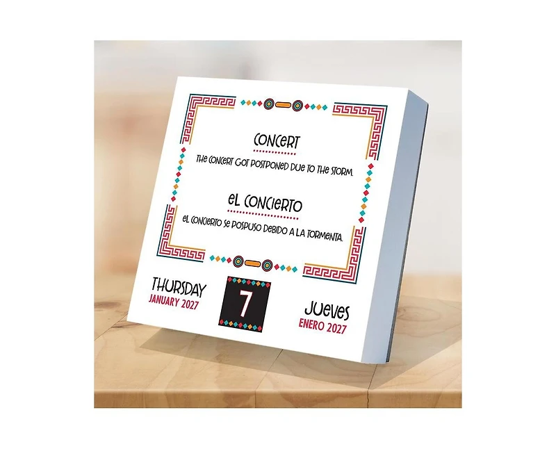 Tf Publishing Paper Goods 2027 Spanish Words Daily Desktop Calendar