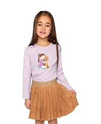 Deux par Little and Big Girl (6-12) Long Sleeve Cotton T-Shirt Lavender