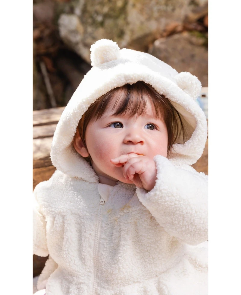 Deux par Baby Girl (3M–24M) Hooded Zip Sherpa Jacket