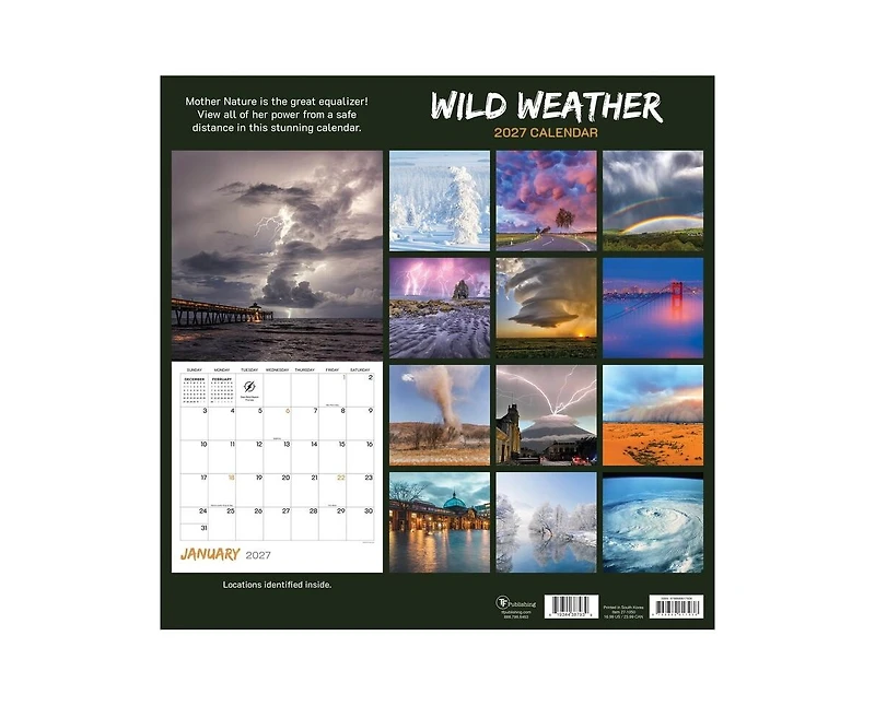 Tf Publishing Paper Goods 2027 Wild Weather Wall Calendar