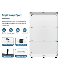 Flynama Tempered Glass Display Cabinet with Led Lighting