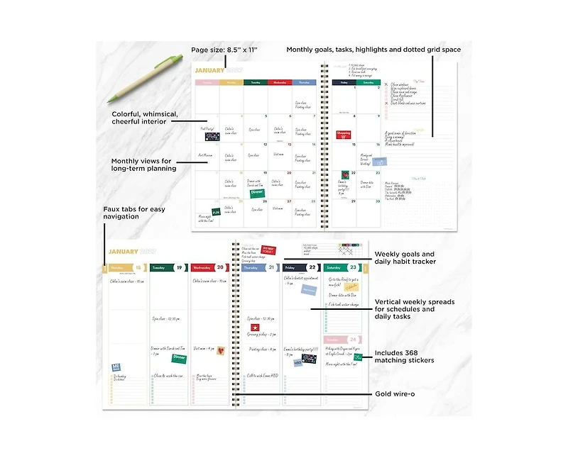 Tf Publishing Paper Goods 2027 On the Stripe Large Weekly Monthly Planner