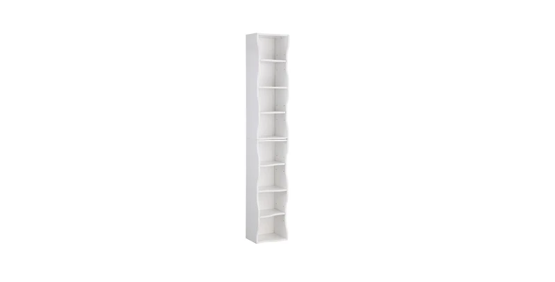 Flynama Ultra-Thin 8-Layer Wavy Border Bookshelf Detachable Combined Adjustable Shelf Home Office Storage Rack