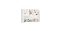 Flynama 4-Compartment Kids Safety Bookcase, Mdf Toy Storage Rack Max Load 25Lbs with Wall Buckle