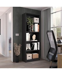 Flynama 4-Shelf Home Bookcase with Multi-Tier Storage and Bottom Shelf