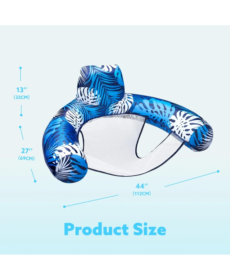 Aofar Inflatable Pool Float Lounge Chair Plant Pattern Water Hammock