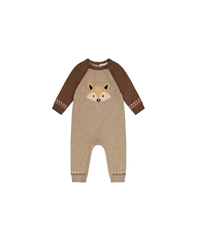 Deux par Baby Boy (3M–24M) Knitted Intarsia Cinnamon Romper